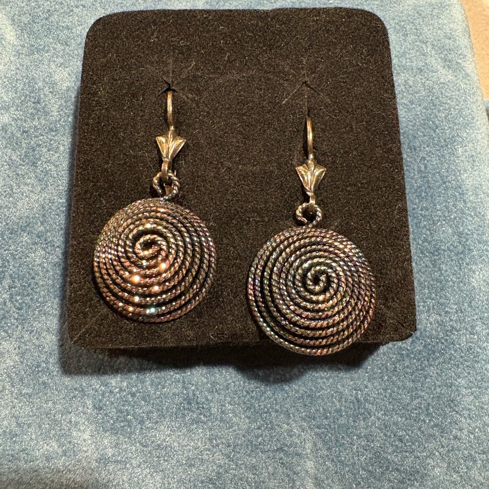 Vintage Milor Spiral 925 Earrings made in Italy beautiful like new condition
